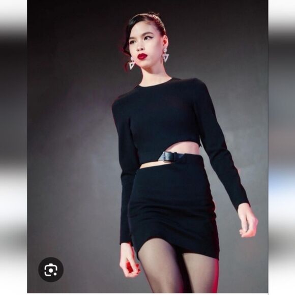 Zara BELTED CUT OUT DRESS - Picture 6 of 14